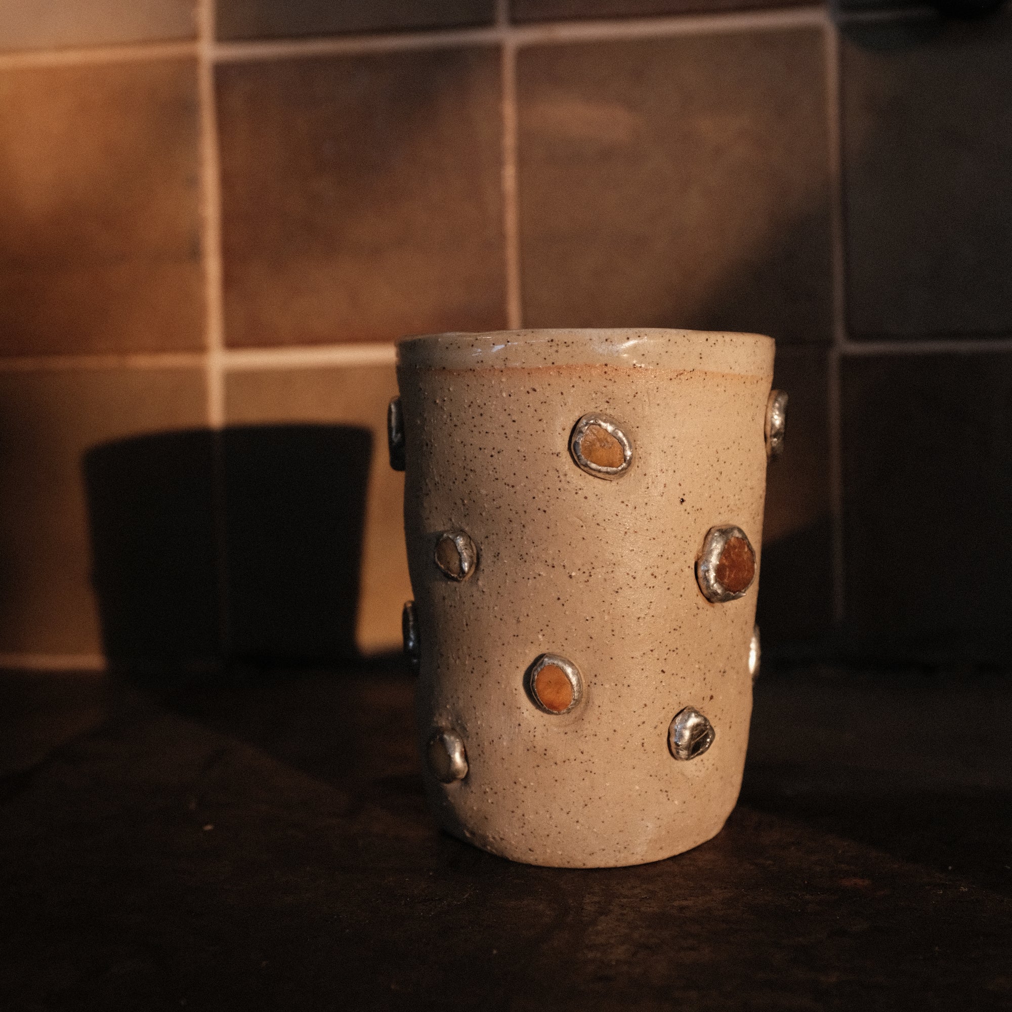 Adorned Stoneware Vessel